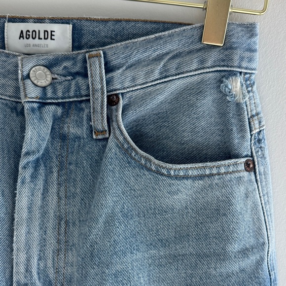 AGOLD 90’s Pinch Waist High Rise Straight Denim - Picture 5 of 6